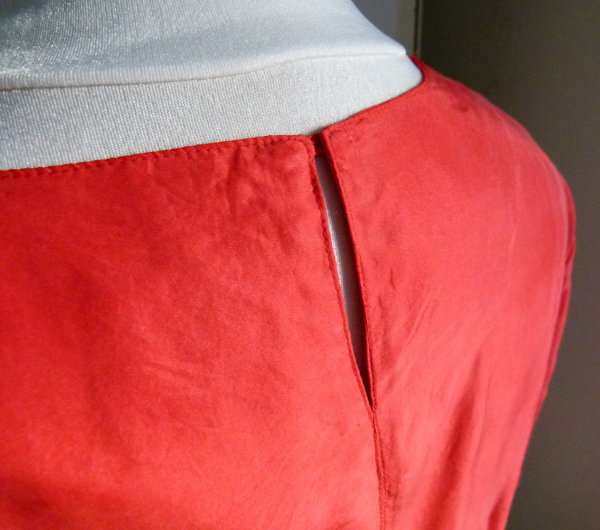 Seiden Bluse, mit Ton in Ton Stickerei, rot, Sommer Retro Goa Festival Strand Boho Cottagecore