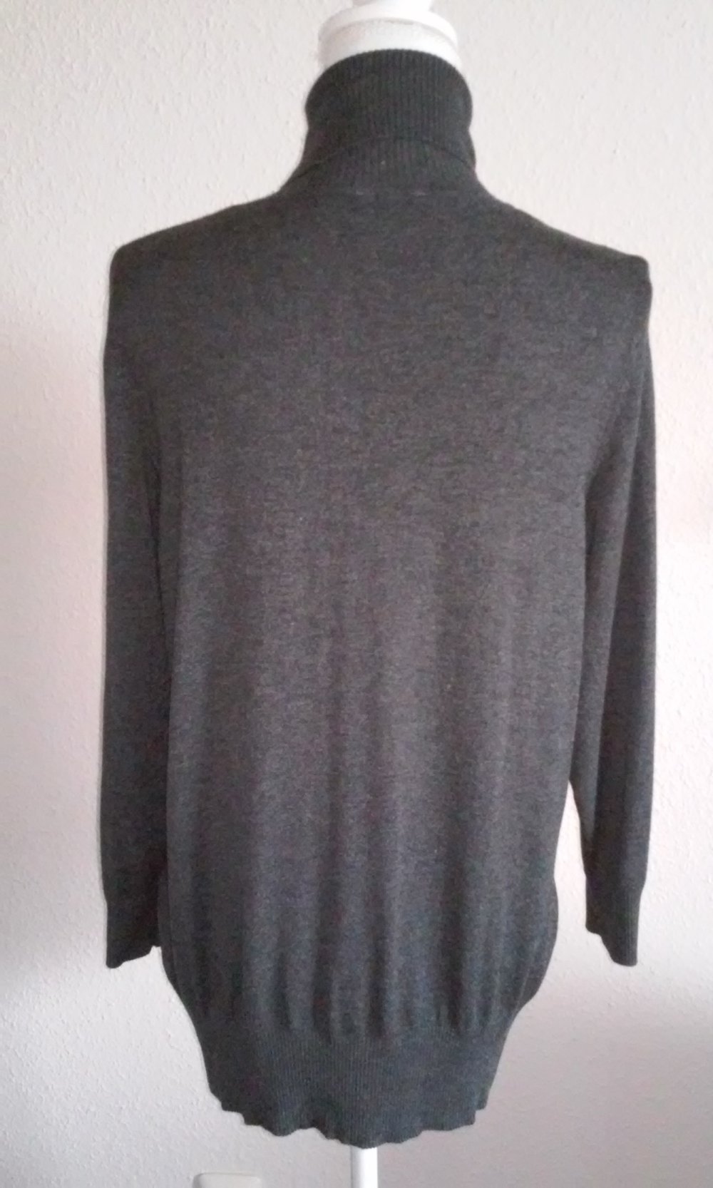 Rollkragenpullover Pullover Rolli Pulli anthrazit anschiegsam weich