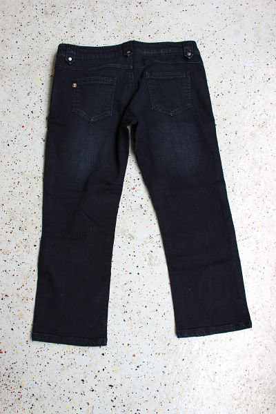 BLEND SHE Vintage 00-er Low Waist Cropped Stretch Gr.28 schwarzblau