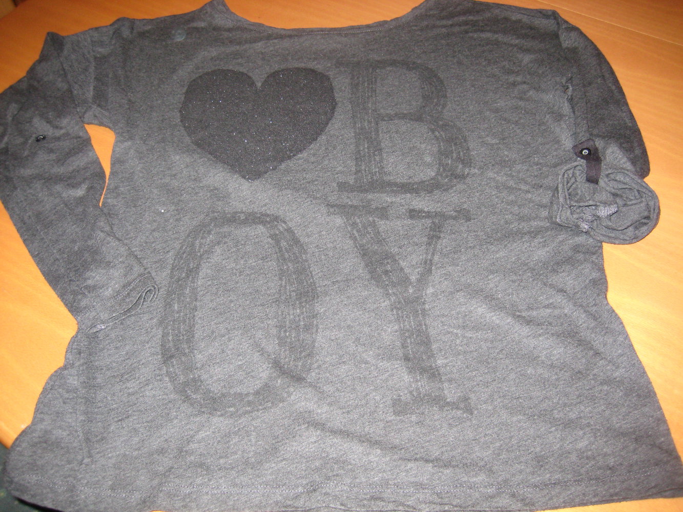  Cooles BASIC Longsleeve-Shirt, bedruck,  hinten etwas länger