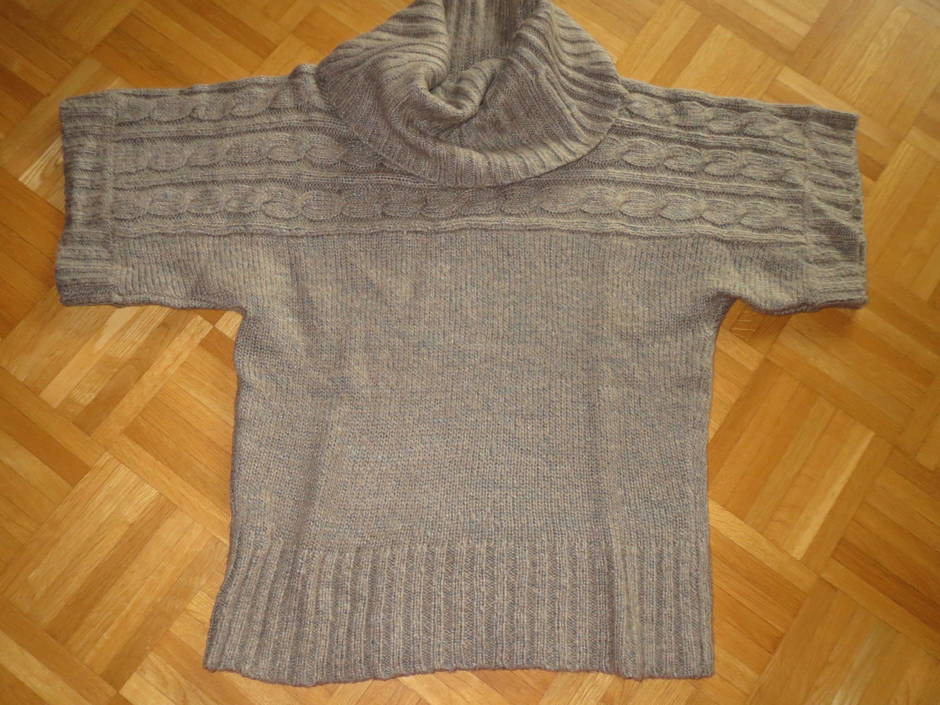 Strickpulli, Rollkragen, Gr.L, beige