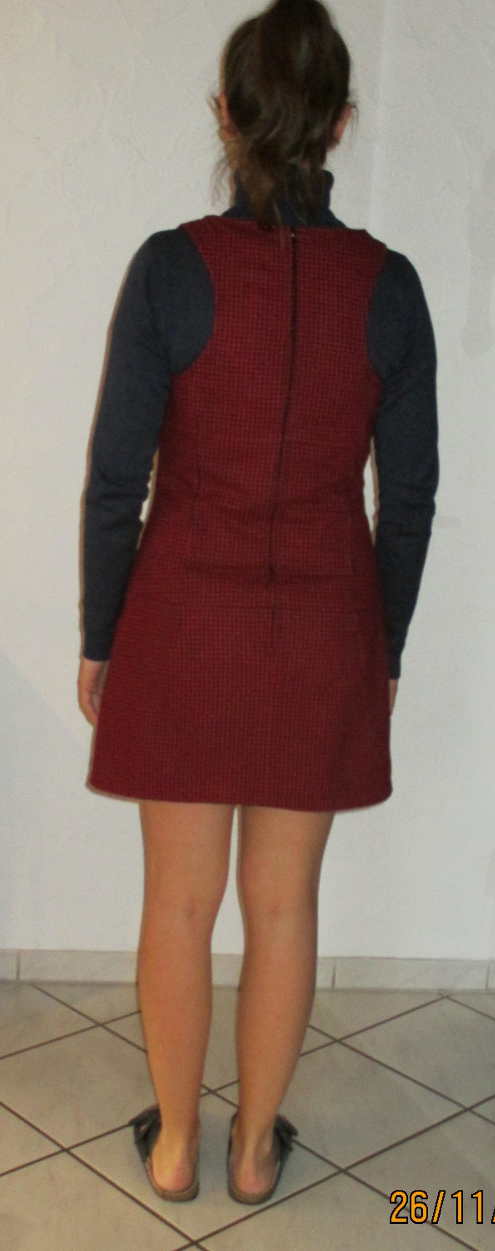 Rot-schwarz kariertes Winterkleid, Gr. S