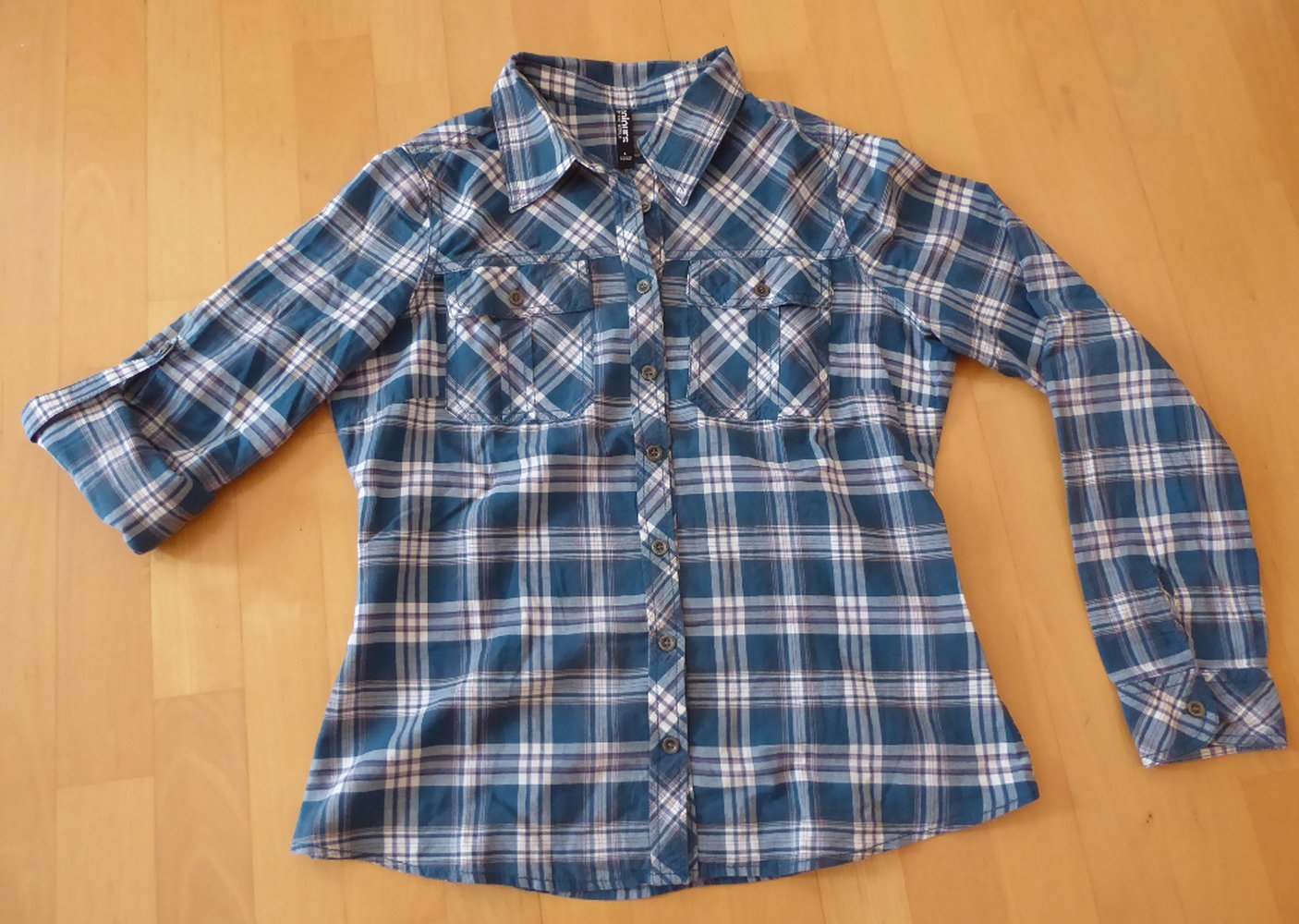 Karierte Langarm Bluse