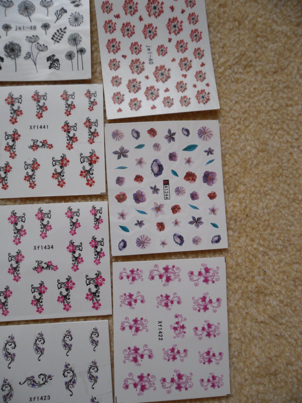 Wassertransfer Nagelsticker Blumen 1