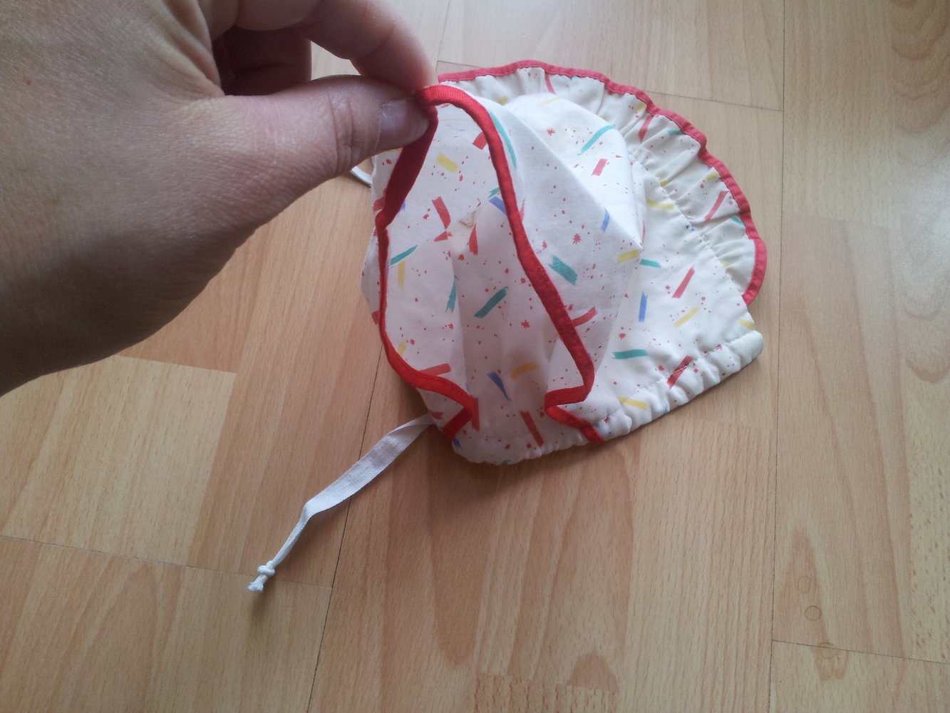 Sommermütze Kopftuch creme bunt Muster 