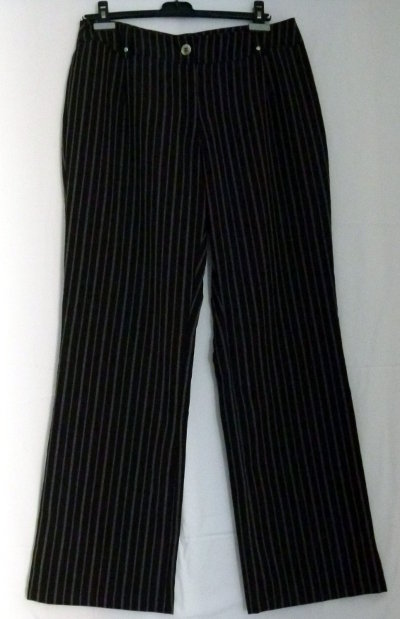Nadelstreifen Hose Damenhose in schwarz weiß, Business Gothic Festlich