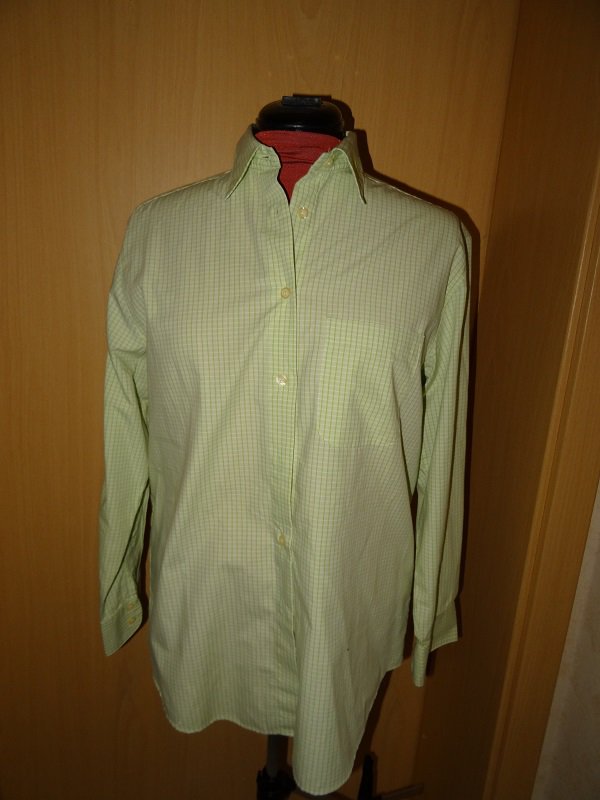 Grün weiß karierte Bluse Gr. 12 ( 38 ) M