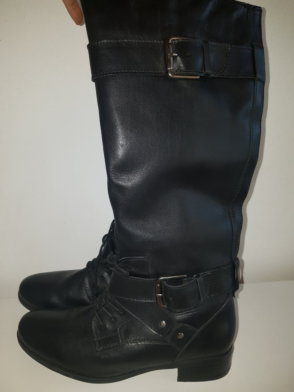 5th Avenue Engschaft  Leder Stiefel Gr. 40 neu schwarz