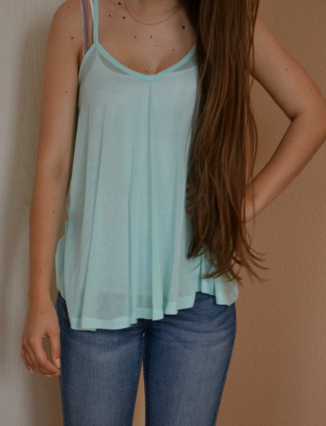 Blogger oversized Top luftig locker geschnitten mint türkis 34 36 XS S NEU
