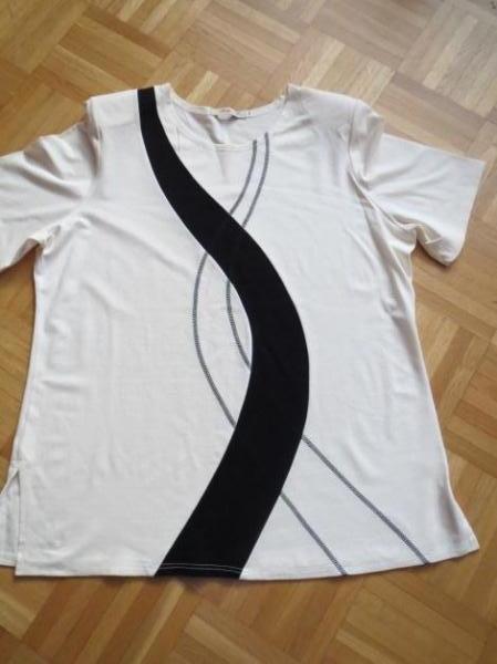 2-Teiler (Hose und Bluse),ecru-schwarz,neu