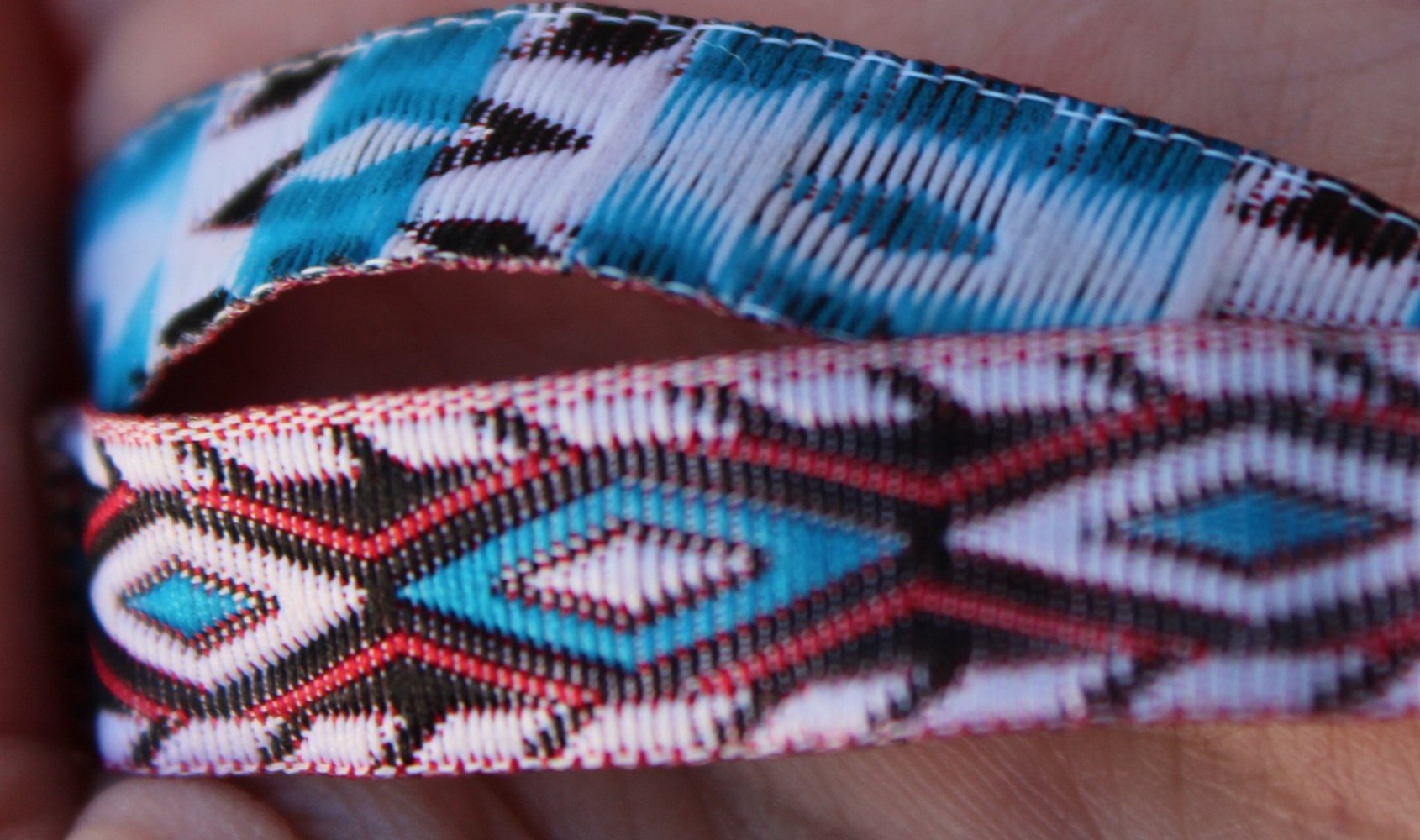 blau rot weiß schwarze Choker Halskette, Borte, Tribal Muster