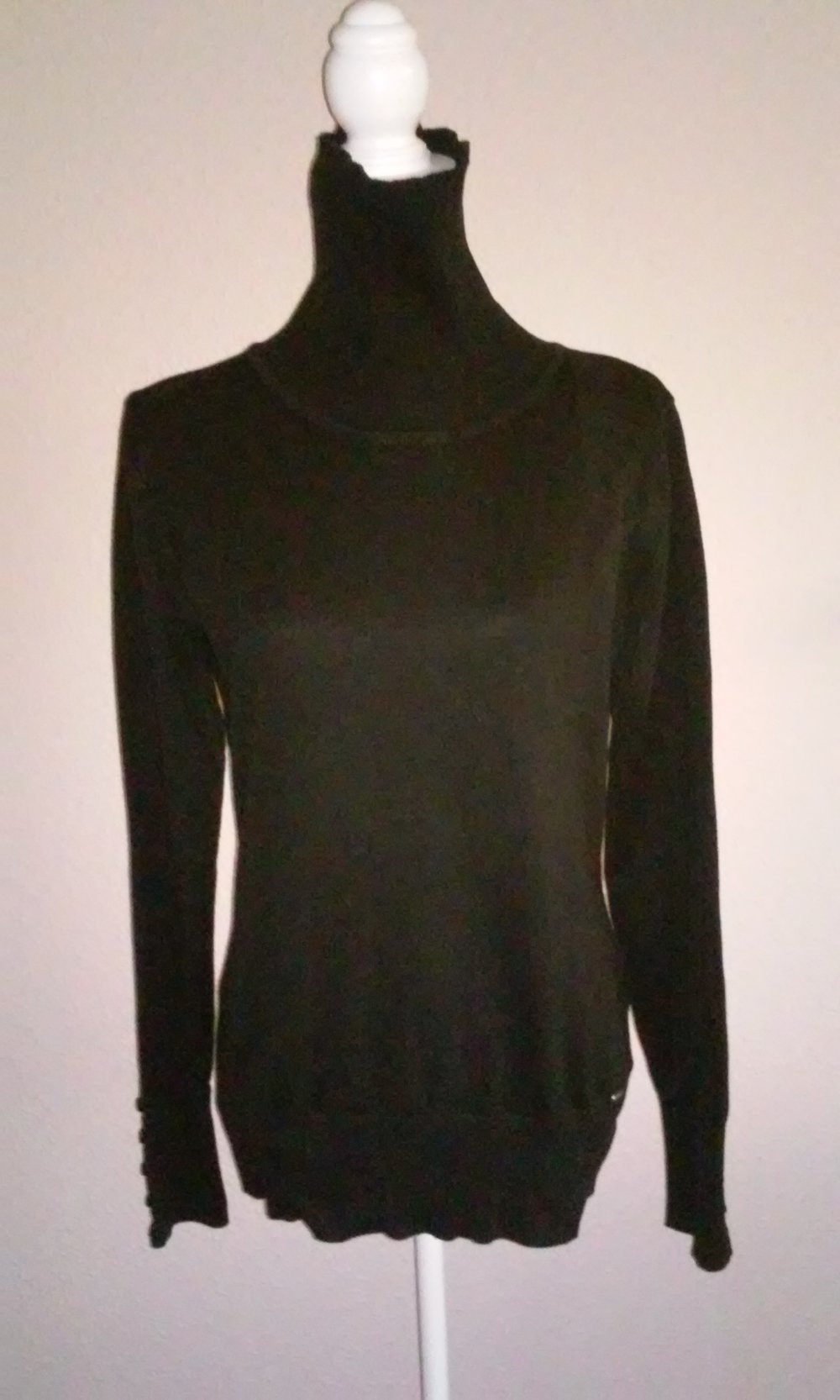 Rollkragenpullover Rolli Pulli langarm schwarz 