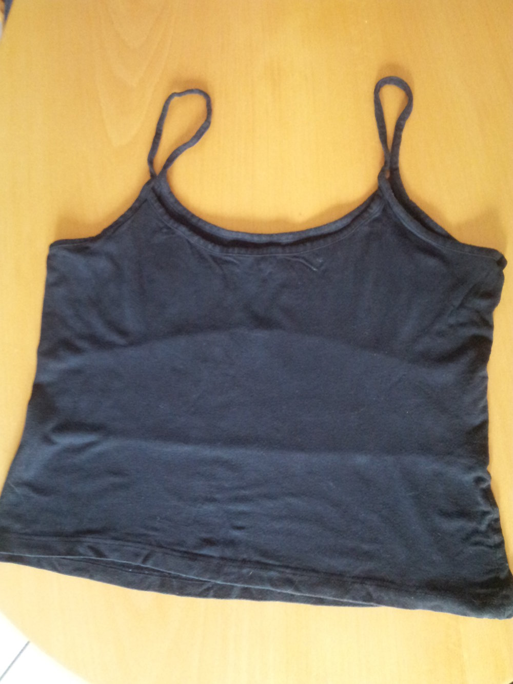 schwarzes cropped Shirt Gr M mit Spitze