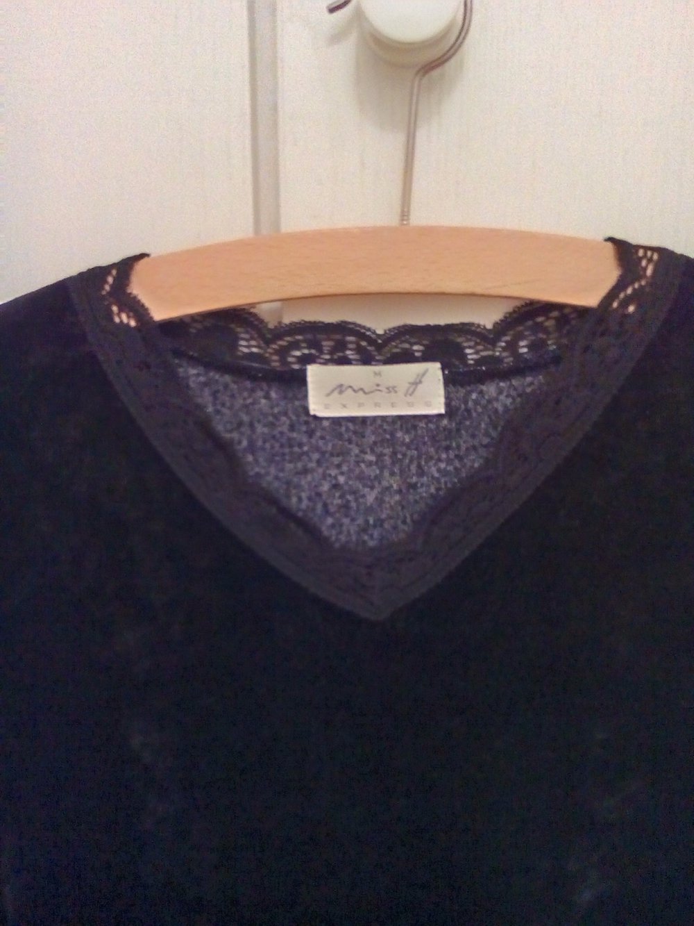 Samt Tunika Shirt Gr. M 40 schwarz