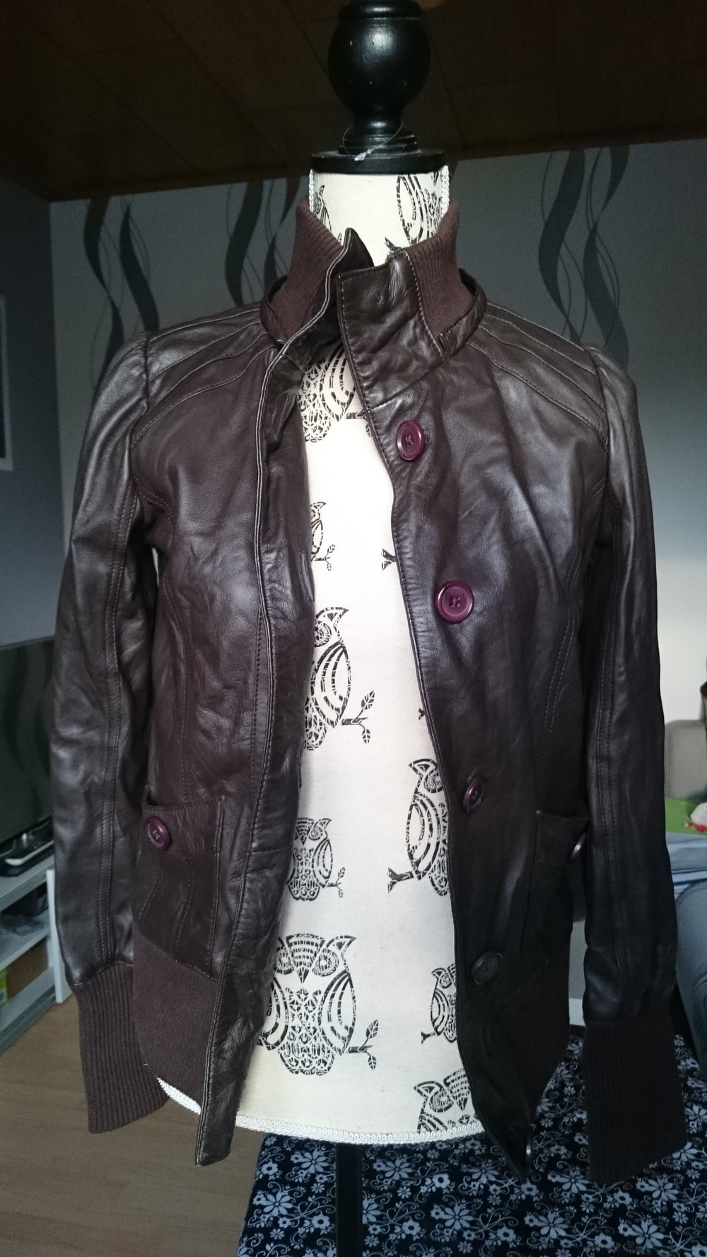 dunkelbraune Lederjacke Bikerjacke