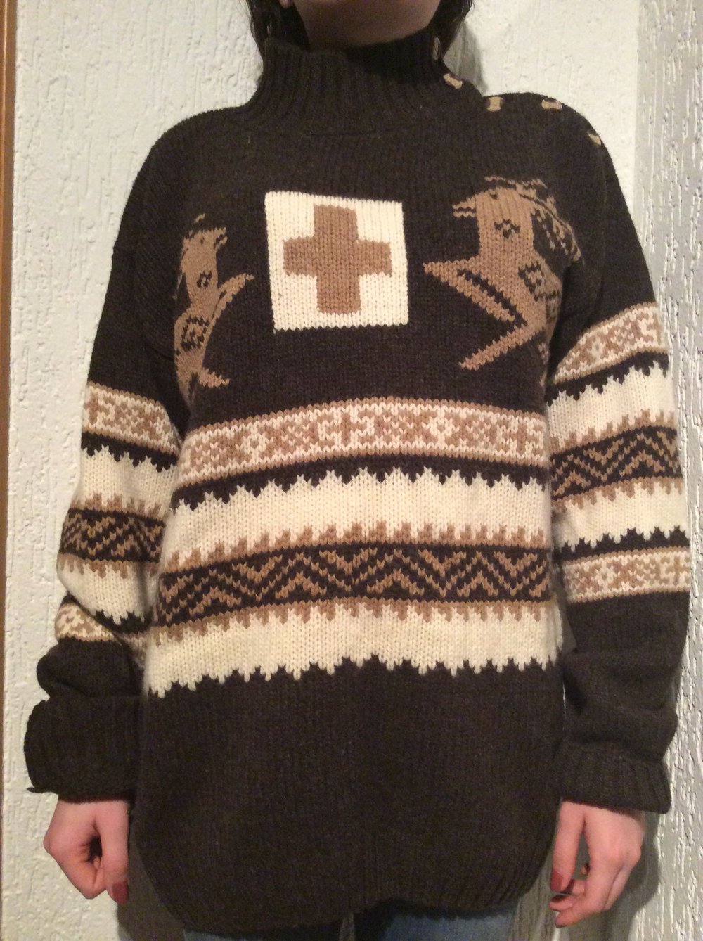 Abrams neu Herren Pulli Pullover Größe M Norweger Girls Oversize Größe 34-40 100% Lammwolle Strickpulli 