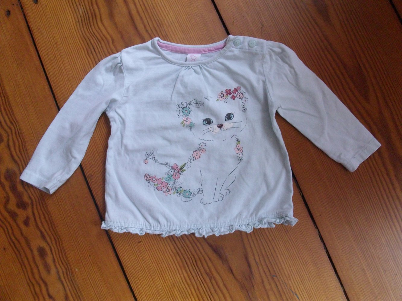 Süßes Katzen Shirt Longsleeve Gr. 74 Baby Club C&A