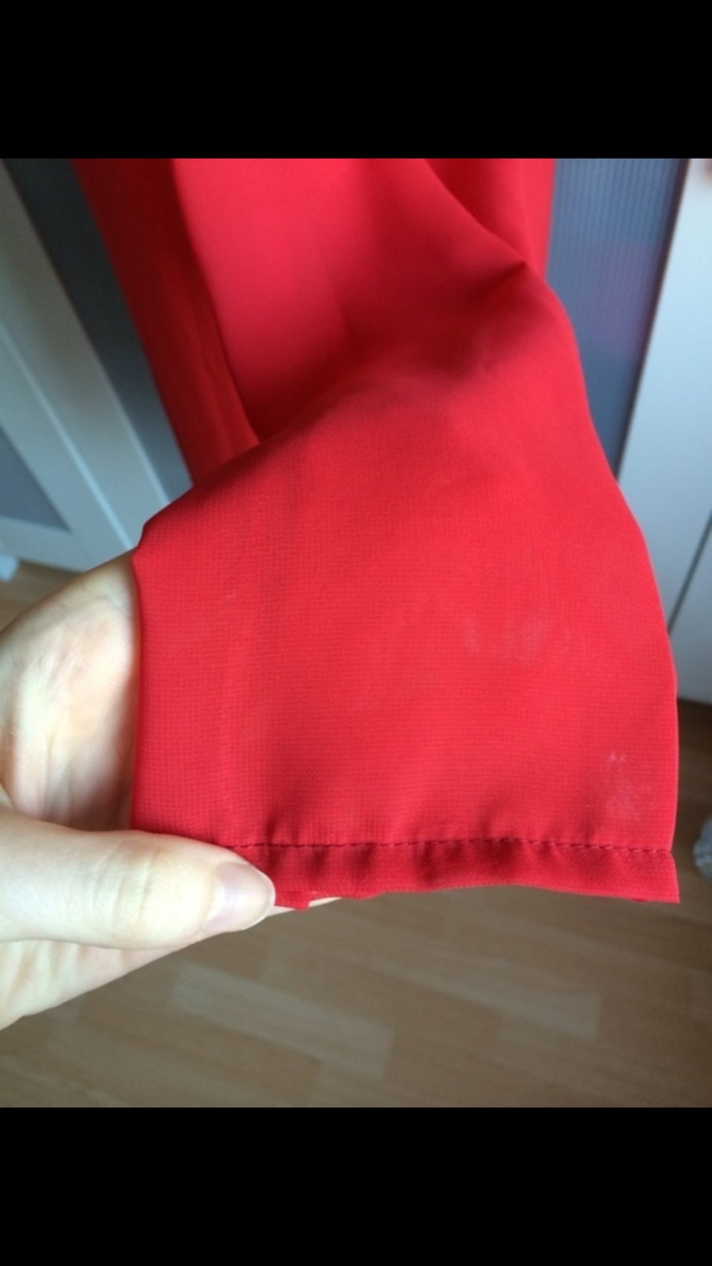 Zara Bluse transparent rot