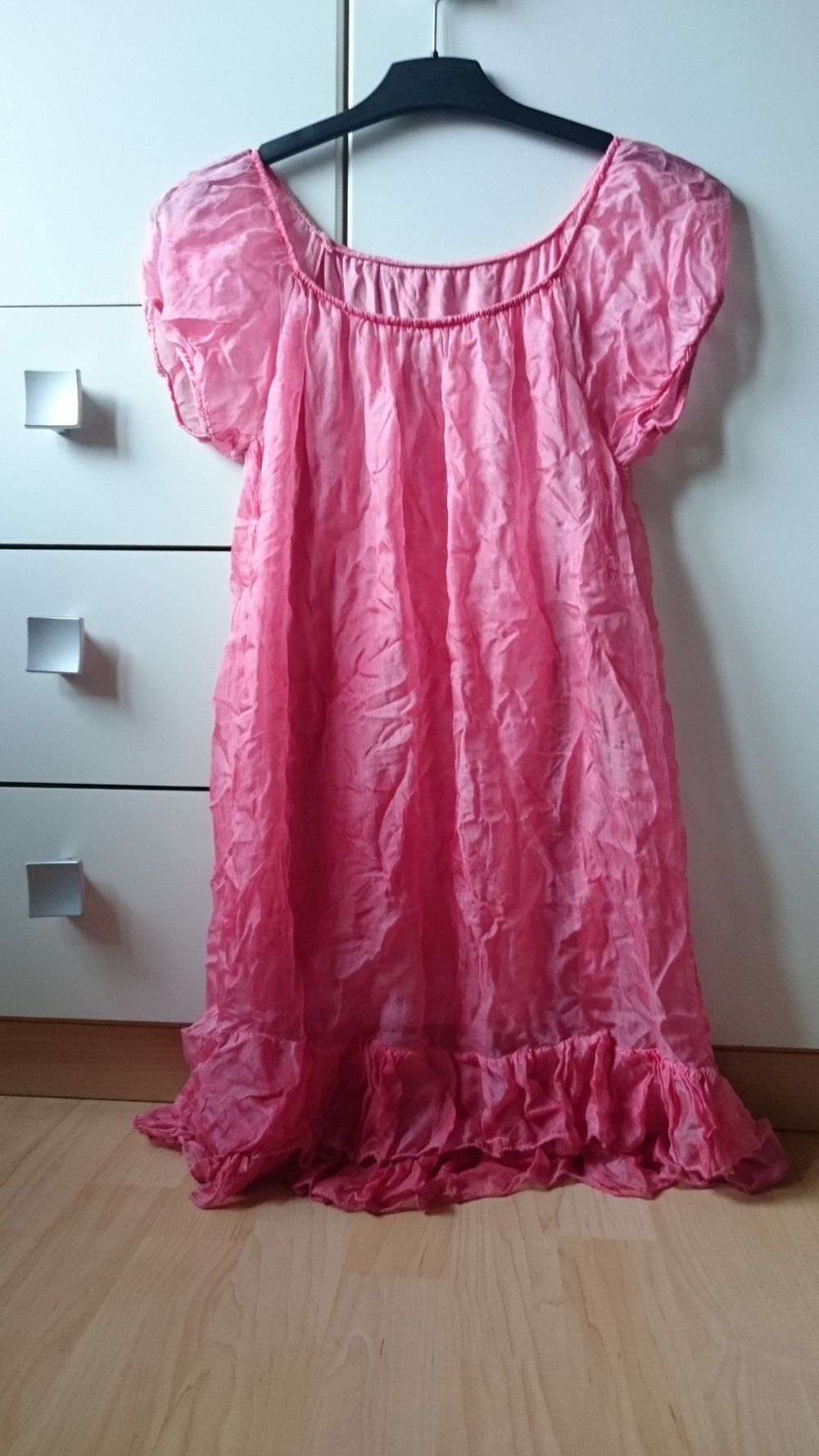 süßes, rosa Seiden Kleidchen / Longtop / Tunic