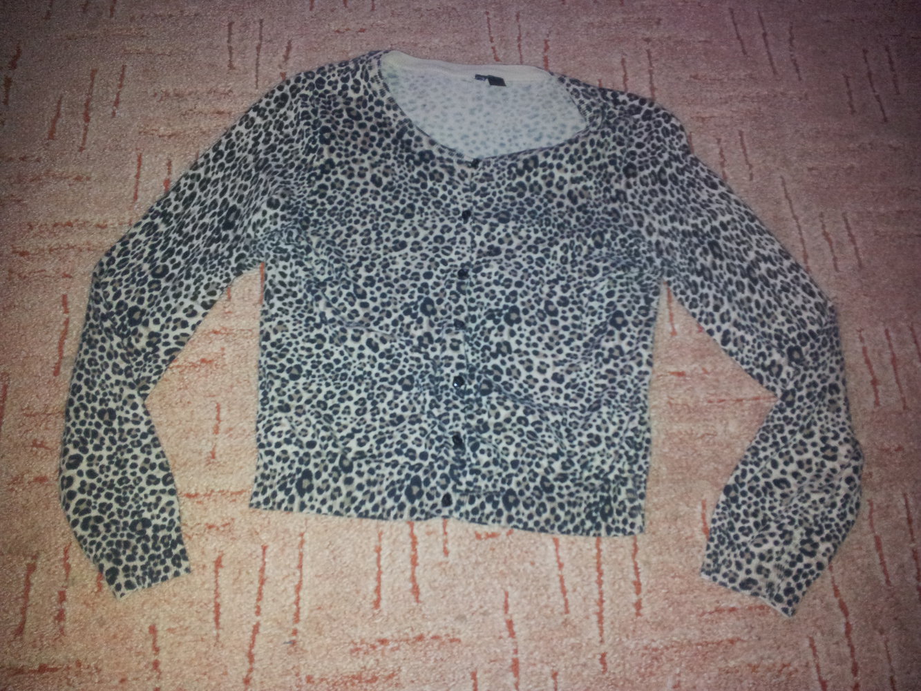 Überzieher Strickjacke Leopard Gr. S Baumwolle