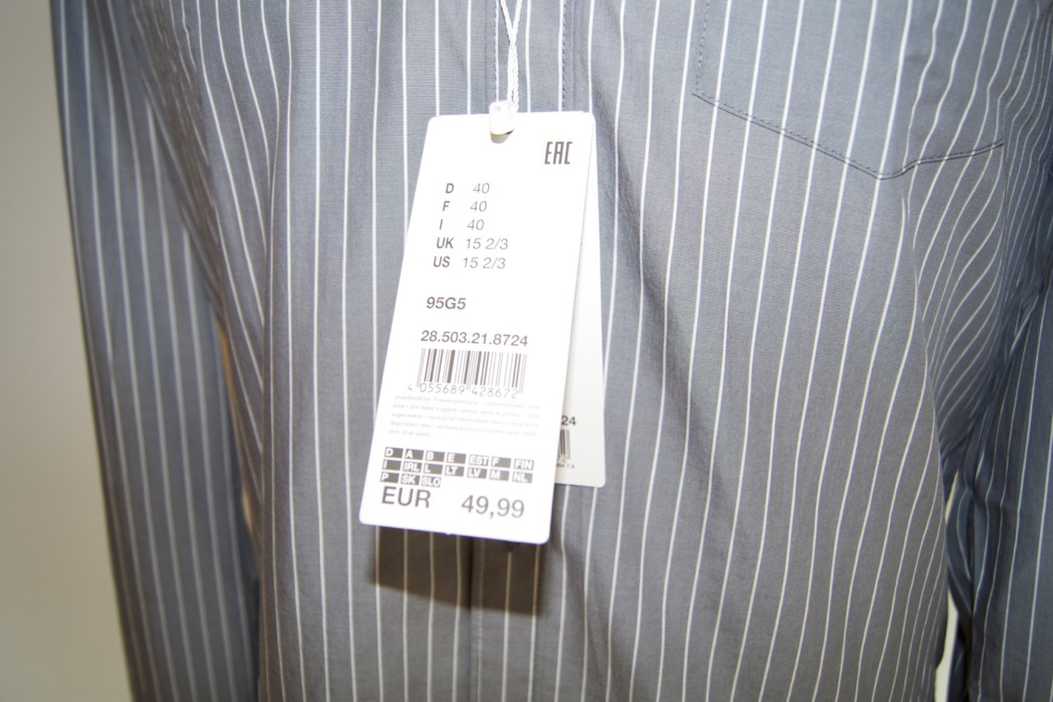 s.Oliver Herren Hemd - Gr. 40 - Neu mit Etikett - UVP 50€