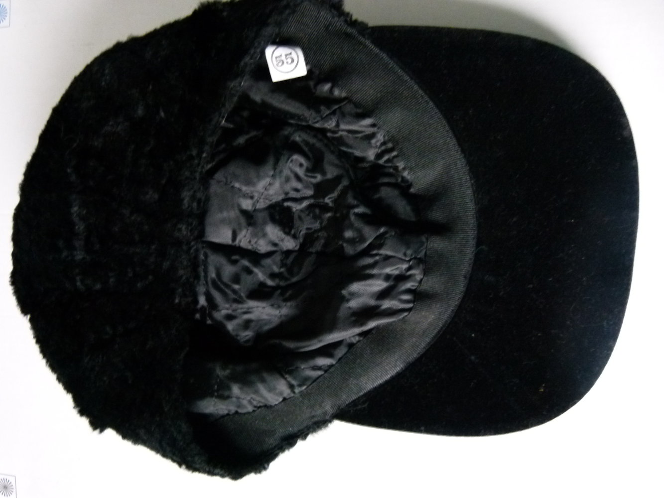 Bakerboy Mütze Käppi, Samt & Plüsch, schwarz, Gothic Vintage Boho Retro