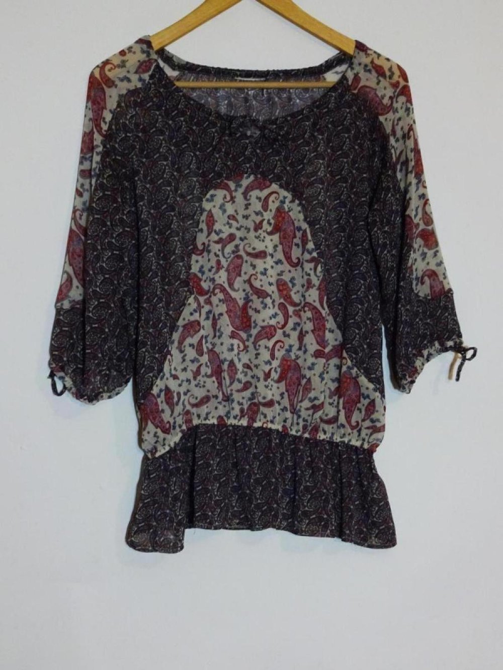 Leichtes Top mit Paisleymuster Sommer Transparent Gr. 40 Gr. M