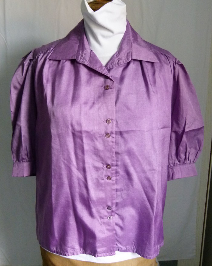 Vintage Bluse mit Puffärmeln, flieder lila, maßgeschneidert, Boho Goa Festival Hippie Elfen Sommer Landleben Lagenlook Cottagecore