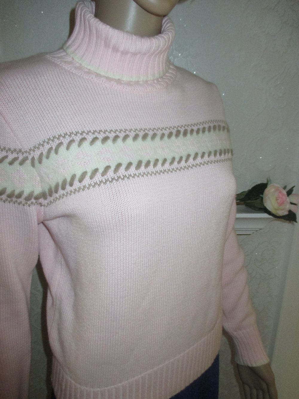 Wolle Angora Rollkragen Strick Pullover 
