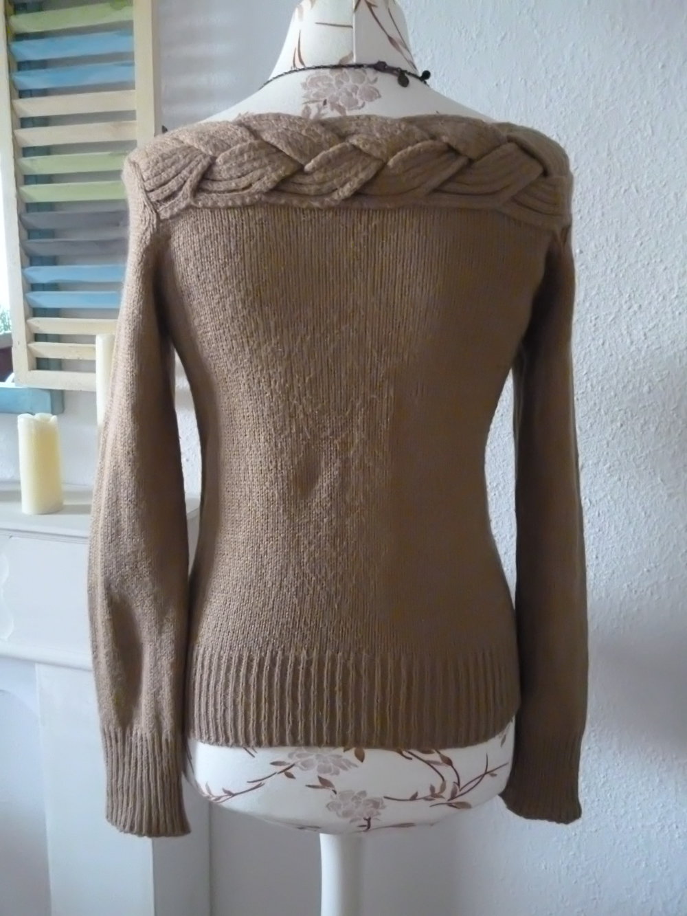Pullover Flechtdekolltee 38/40