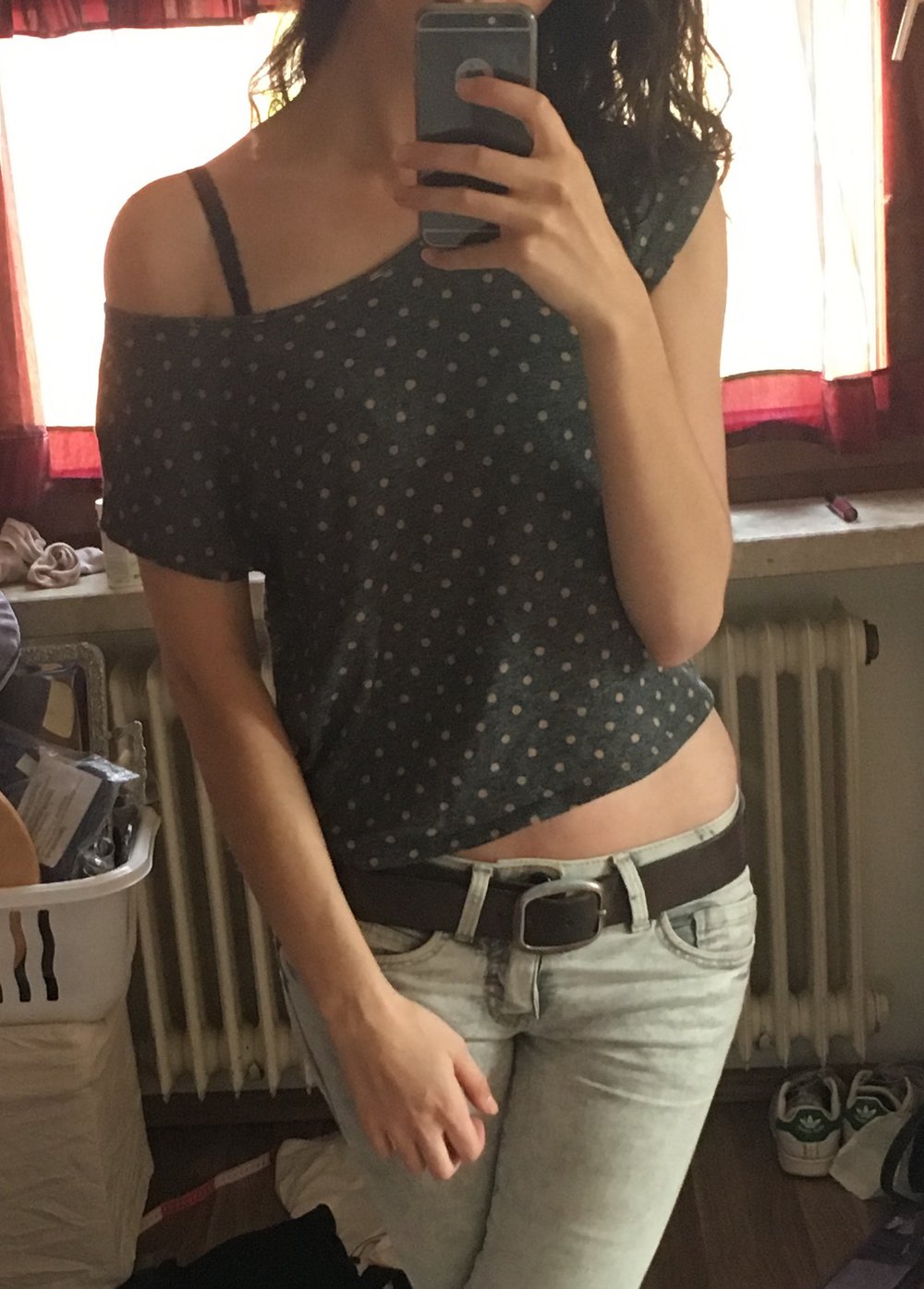 Gepunktetes Crop Top