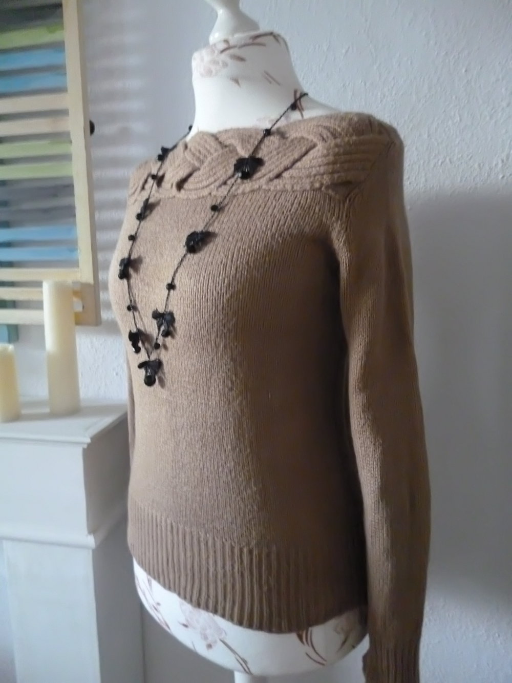 Pullover Flechtdekolltee 38/40