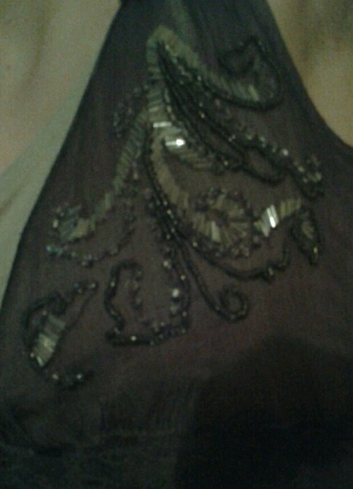 Tanktop olive Pailletten