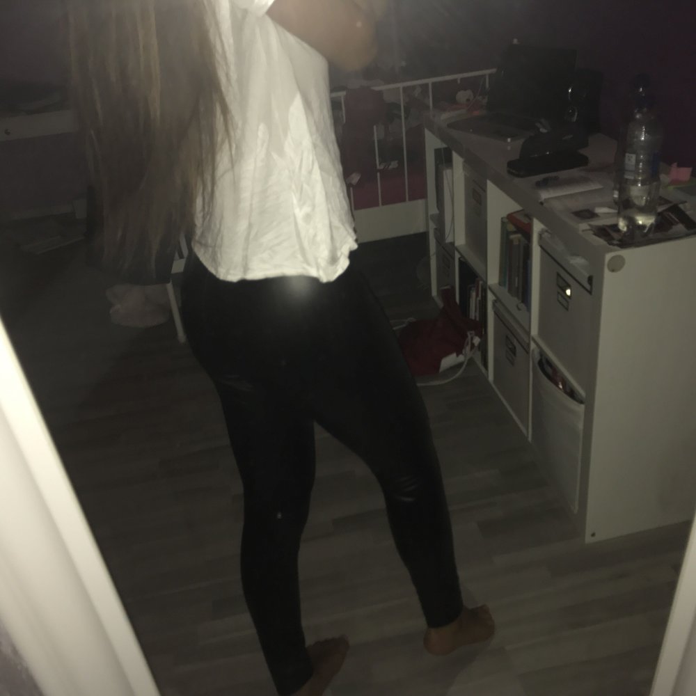 Leder-Optik Thermo-Leggings