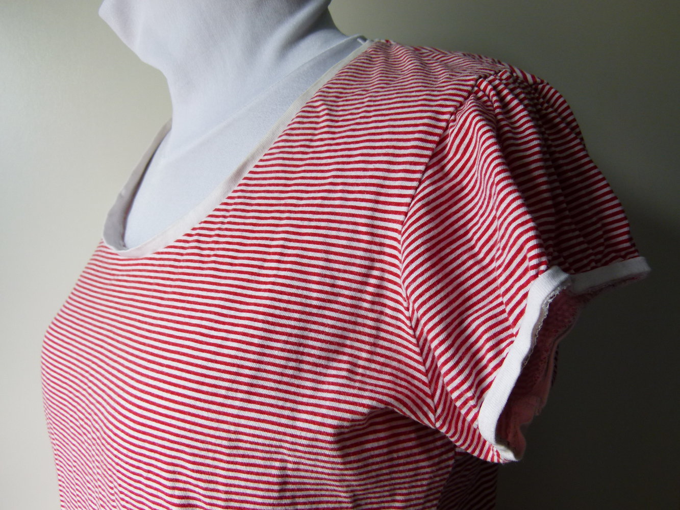 Ringel Shirt, rot weiß gestreift, Retro Casual Boho Sommer Festival