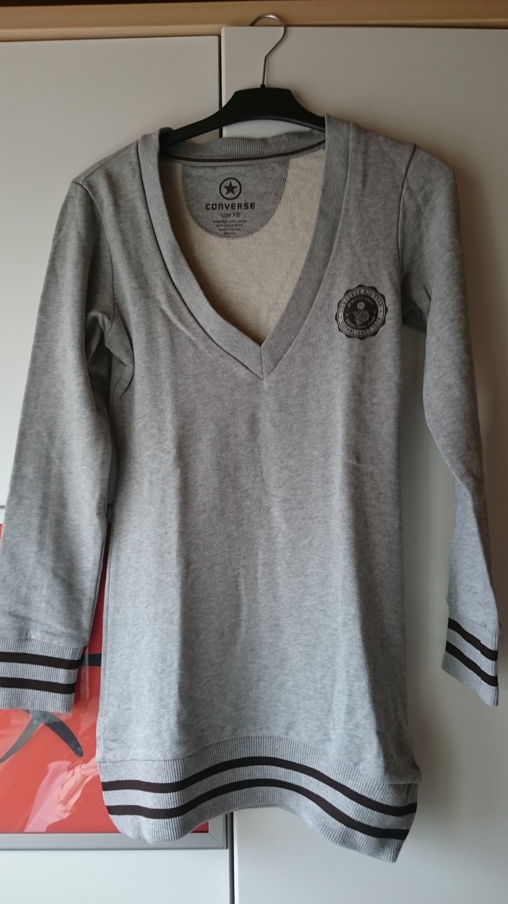 Converse Oversize Longpulli / Sweatshirt hellgrau