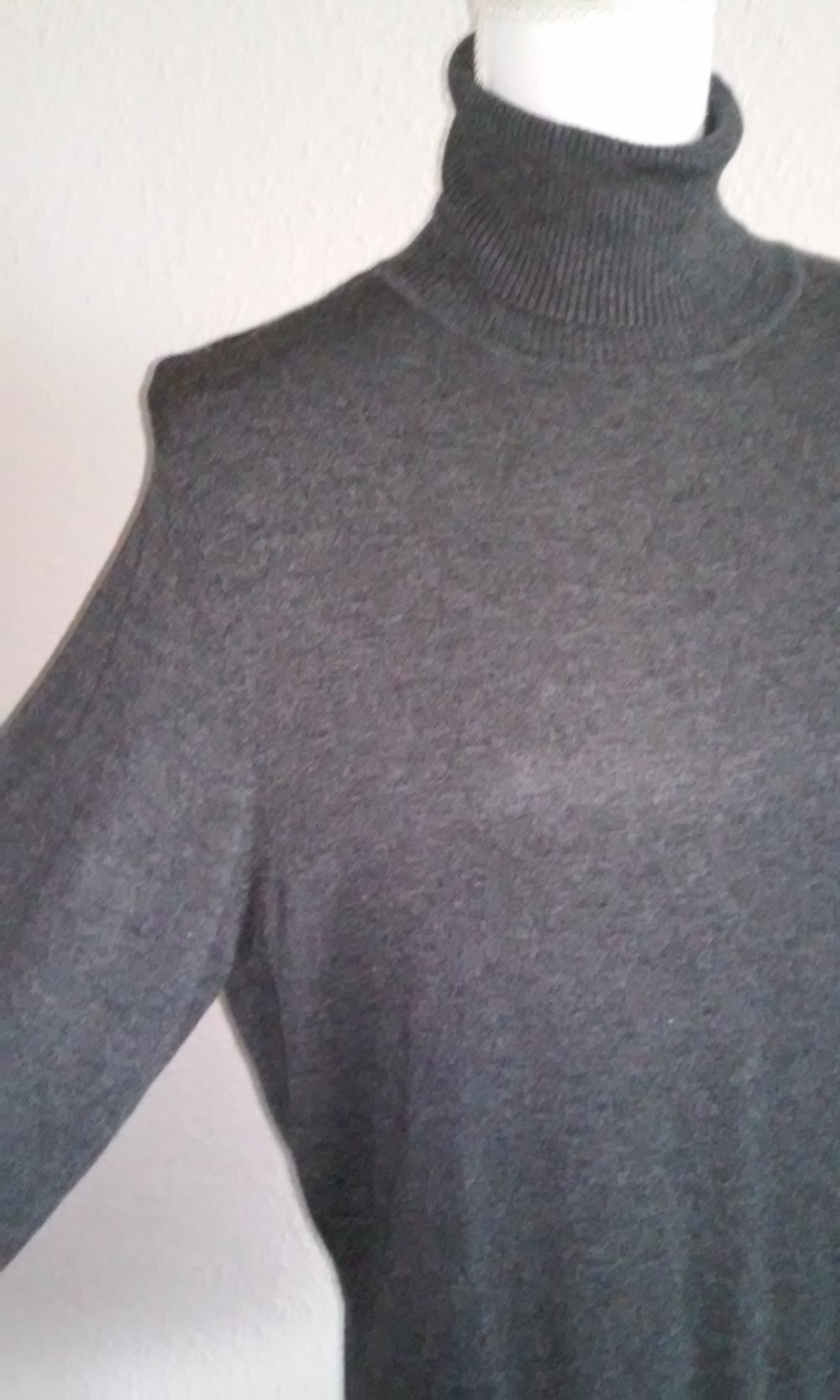 Rollkragenpullover Pullover Rolli Pulli anthrazit anschiegsam weich