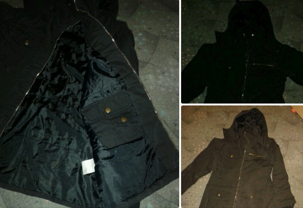 Schwarze Jacke winter Parker