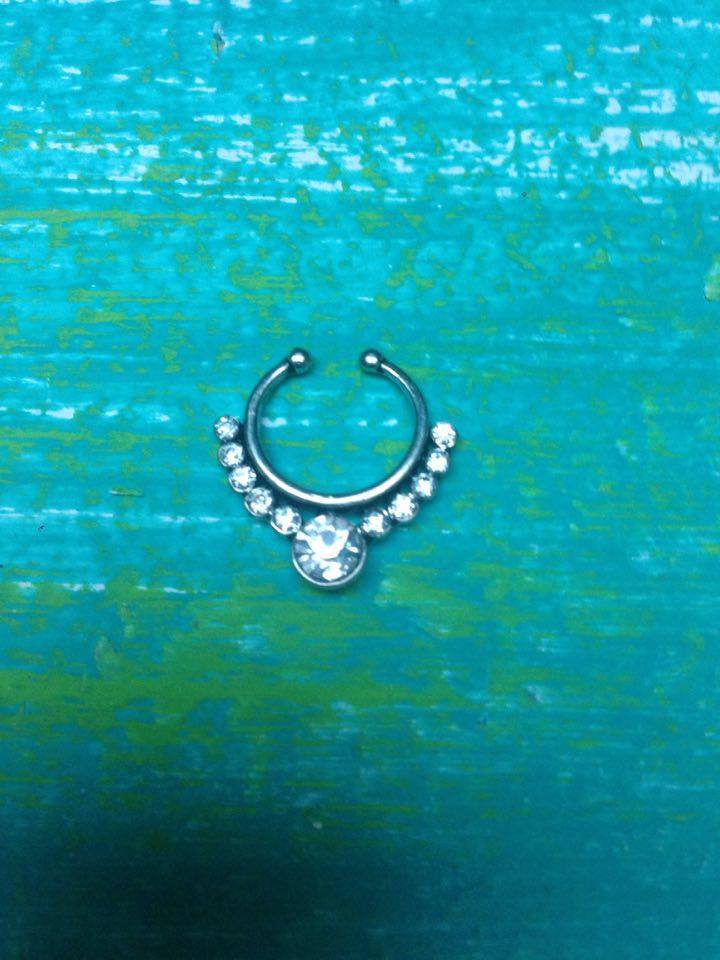 Nasenpiercing Faux Nasenring! Brilli Schmuck Septum Fake! Neu! Orientalisch