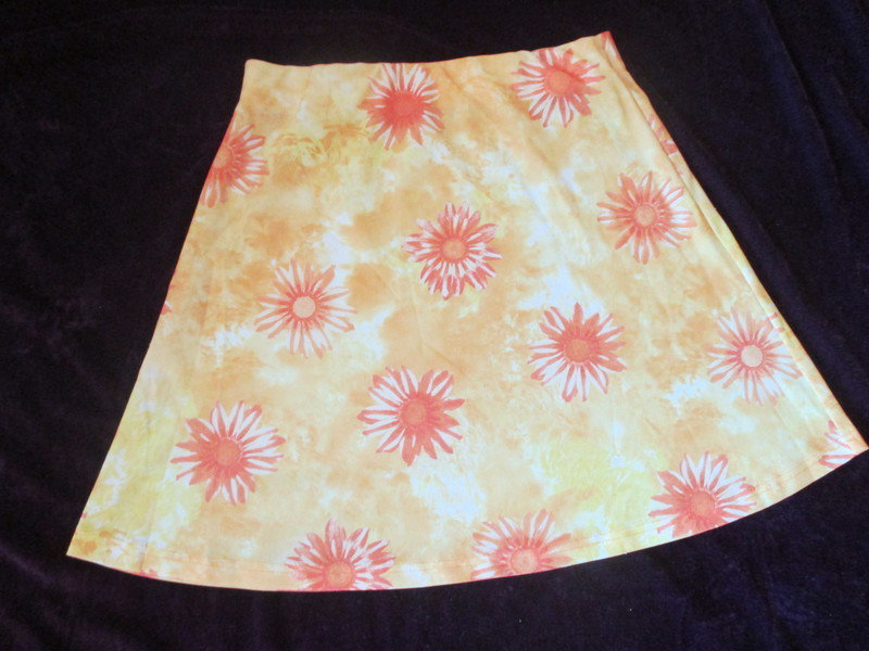 NEU * Sonnenblumen * Sun Flower * Hippie * Coachella * Festival * Flower- Power * Freizeit * Go- Go * Strech * Mini- Rock * Gr. 32- 34/ XS * gelb * orange *