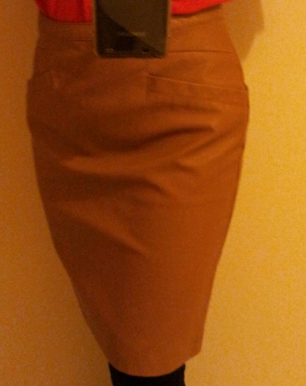 Neu mit Etikett Rock Lederrock Gr. 36 S Kunstleder Cognac Braun Hellbraun