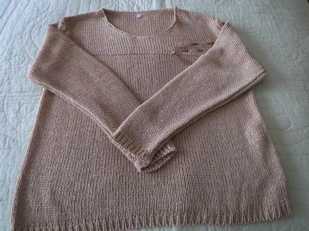 Strickpulli/ V-Ausschnitt,/ beige