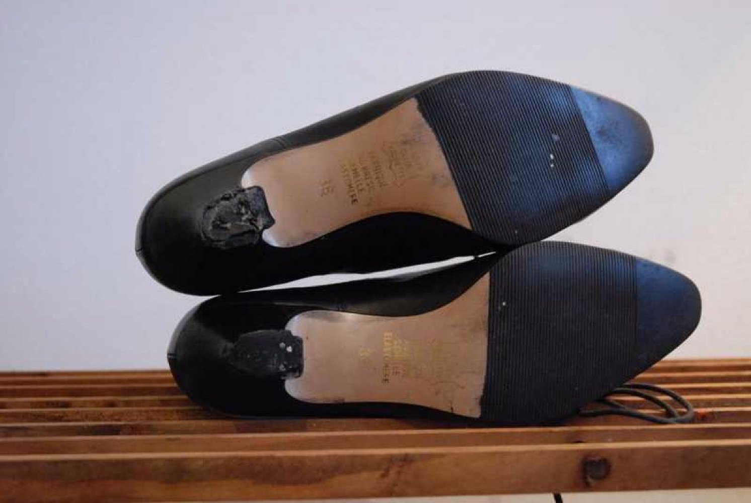 Granny Shoes / Stiefeletten aus schwarzem Leder