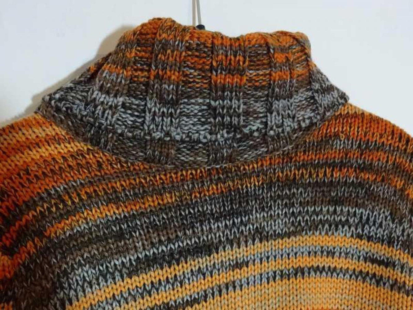  Strickpullover Vintage 90er Bunt Rollkragen Gr. 38 Gr. S
