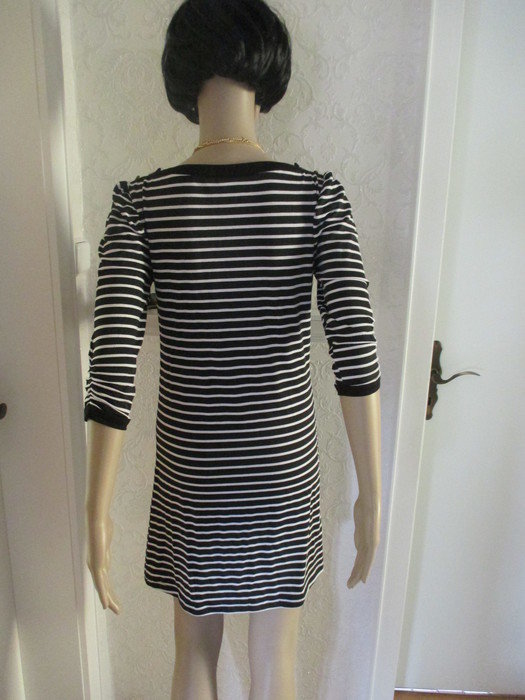 NEU Marine Sailor Maritim Streifen Strech Feinstrick Kleid 