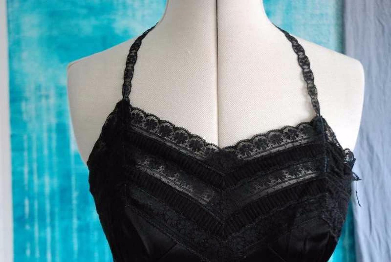 Vintage Unterkleid Negligee schwarz