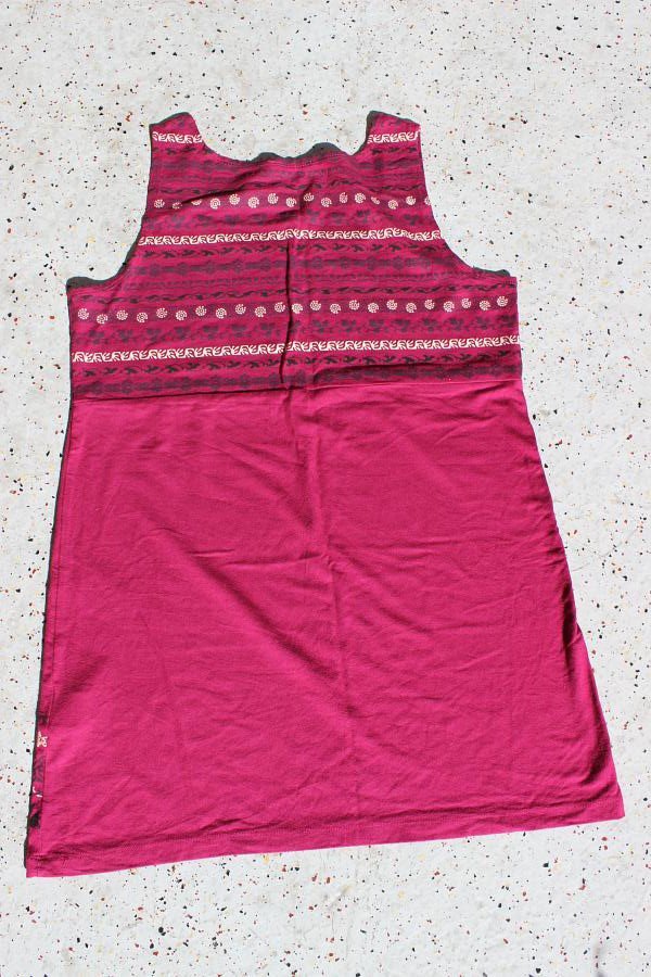 KENNY S. Mini-Kleid / Tunika Druck bordeaux 73 cm