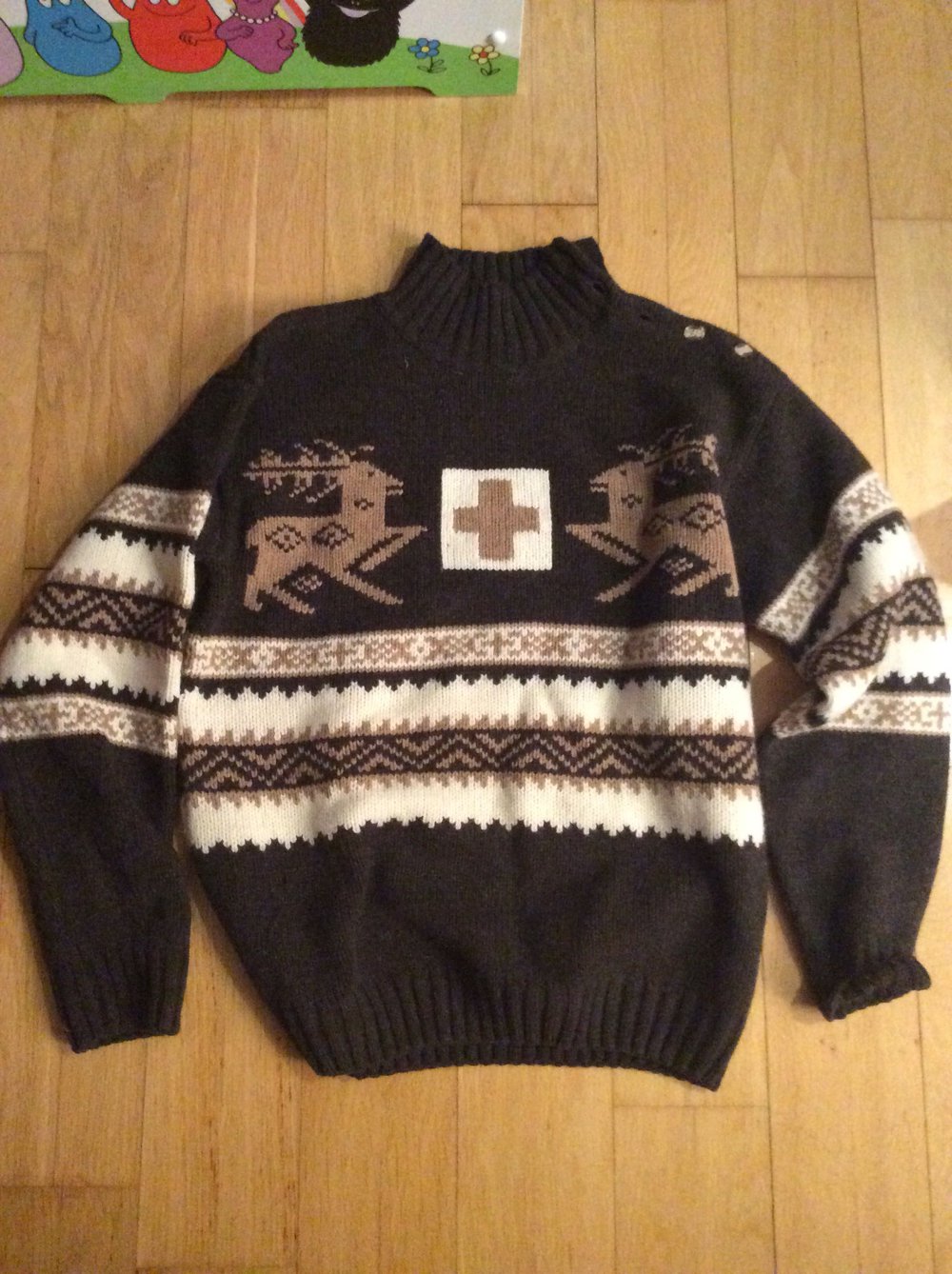Abrams neu Herren Pulli Pullover Größe M Norweger Girls Oversize Größe 34-40 100% Lammwolle Strickpulli 