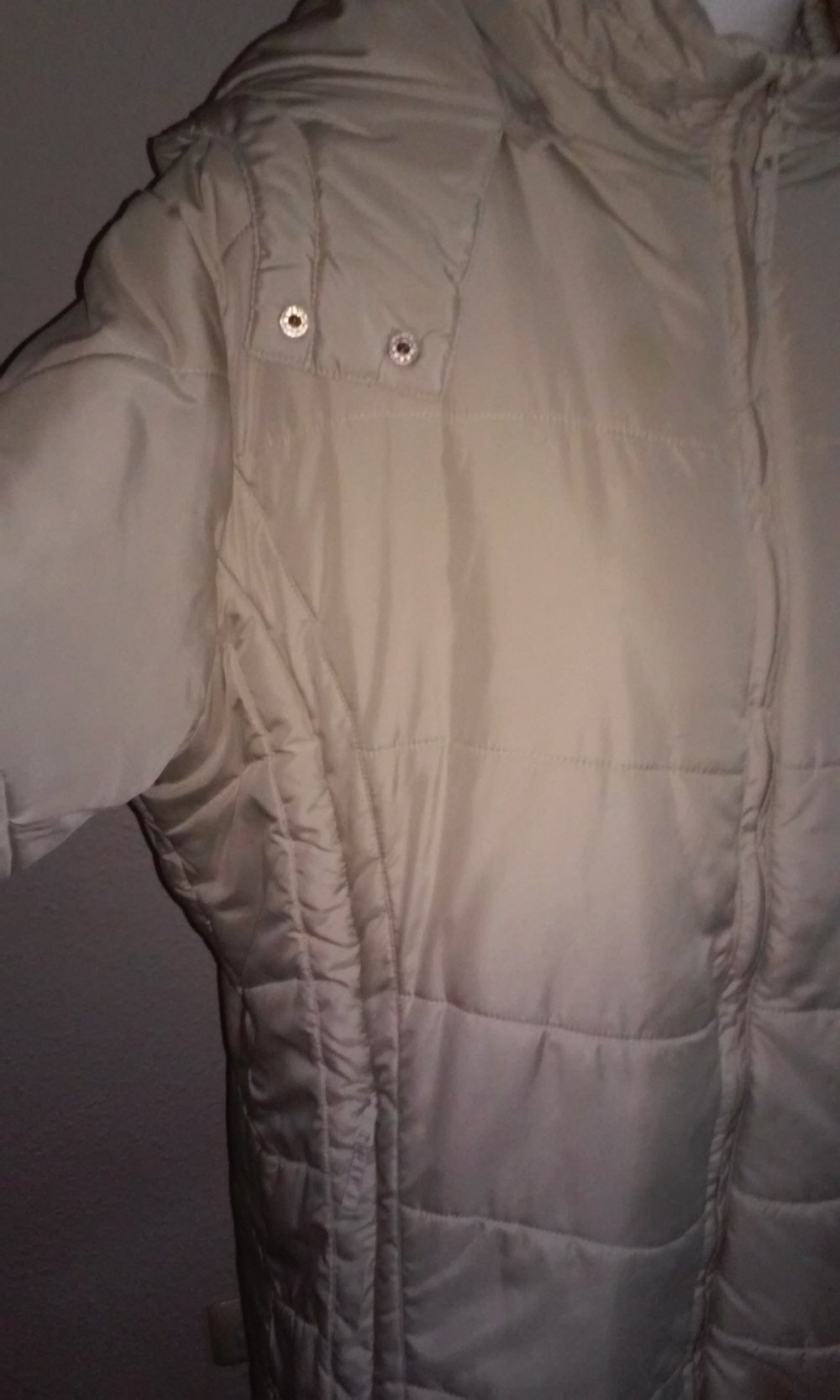 Markenjacke Winter Jacke Steppmantel Parker mit abnehmbarer Kapuze in Nude