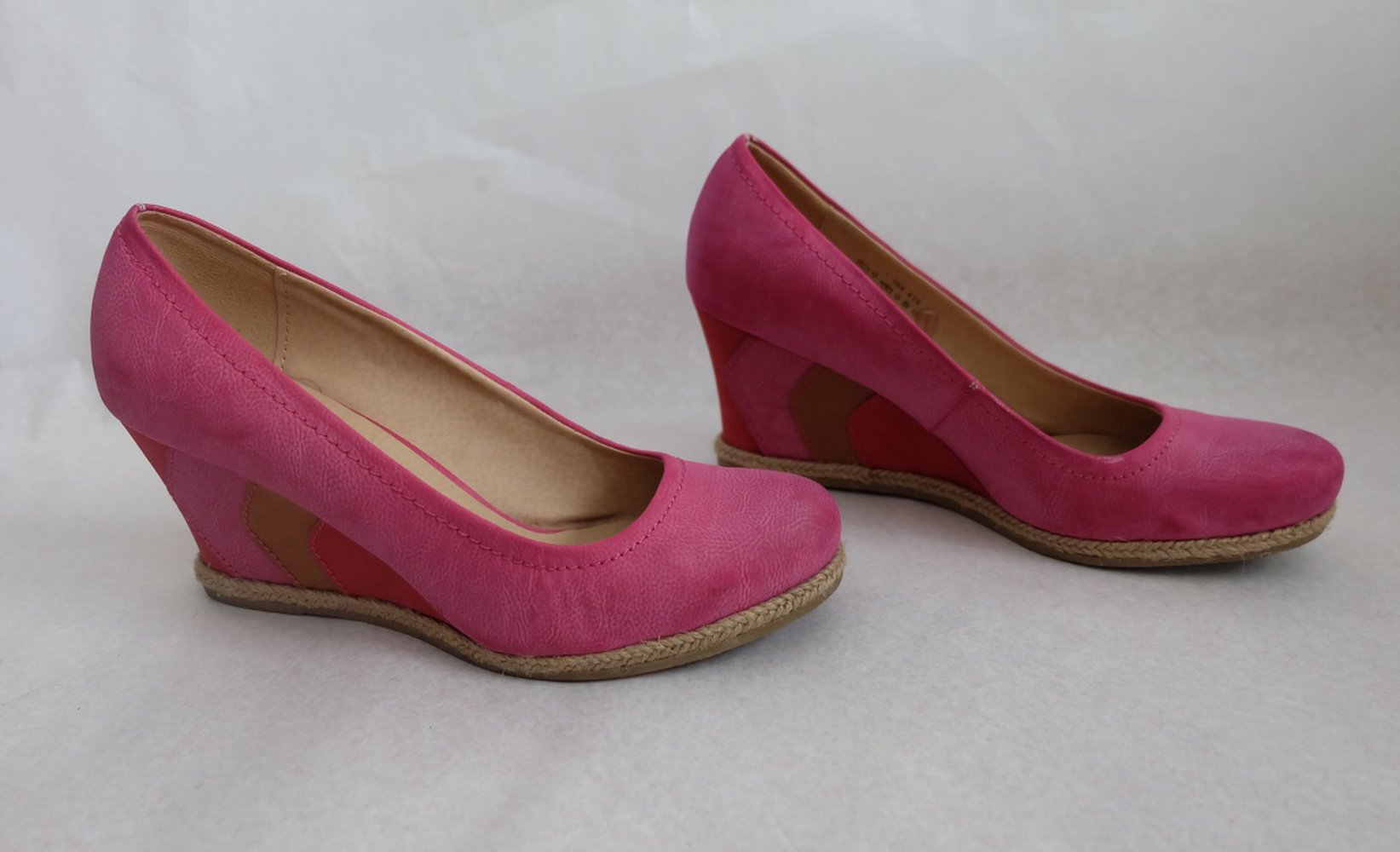 Damen Schuhe Wedges mit Keilabsatz im Espadrilles-Look in Pink